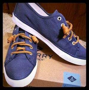Navy Sperry Canvas Shoes